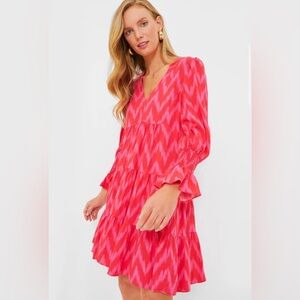 Pomander Place Hot Pink Ikat Kenzo Dress Size XL Resort Wear Summer Beach Casual